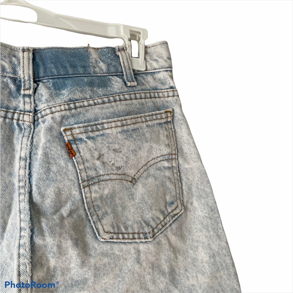 Levi’s Light Acid Wash Orange Tab DIY Shorts